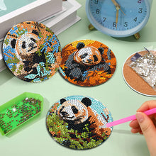 Load image into Gallery viewer, 8Pcs Wooden Butterfly DIY Coaster Diamond Dot Kits Round Diamond Art Coasters
