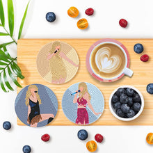 Load image into Gallery viewer, 8Pcs Wooden Butterfly DIY Coaster Diamond Dot Kits Round Diamond Art Coasters
