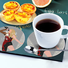 Load image into Gallery viewer, 8Pcs Wooden Butterfly DIY Coaster Diamond Dot Kits Round Diamond Art Coasters
