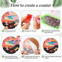 Load image into Gallery viewer, 8Pcs Wooden Butterfly DIY Coaster Diamond Dot Kits Round Diamond Art Coasters
