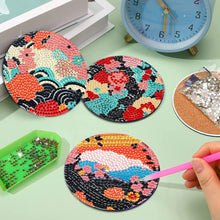 Load image into Gallery viewer, 8Pcs Wooden Butterfly DIY Coaster Diamond Dot Kits Round Diamond Art Coasters
