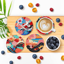 Load image into Gallery viewer, 8Pcs Wooden Butterfly DIY Coaster Diamond Dot Kits Round Diamond Art Coasters
