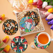 Load image into Gallery viewer, 8Pcs Wooden Butterfly DIY Coaster Diamond Dot Kits Round Diamond Art Coasters

