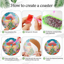 Load image into Gallery viewer, 8Pcs Wooden Butterfly DIY Coaster Diamond Dot Kits Round Diamond Art Coasters
