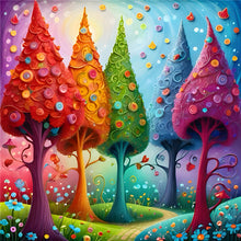 Load image into Gallery viewer, Diamond Painting - Full Round - Colorful trees (30*30CM)

