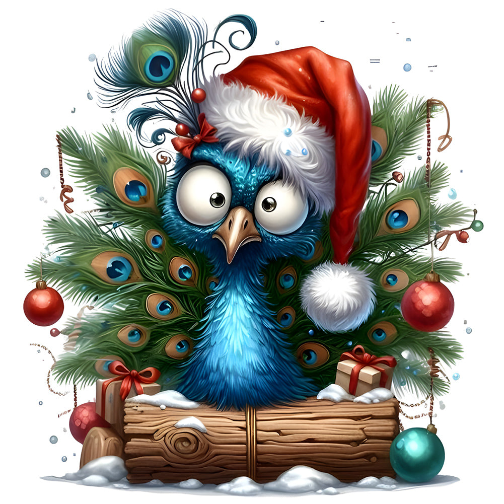 Diamond Painting - Full Round - Christmas peacock (30*30CM)