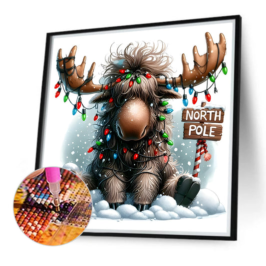 Diamond Painting - Full Round - Christmas reindeer (30*30CM)