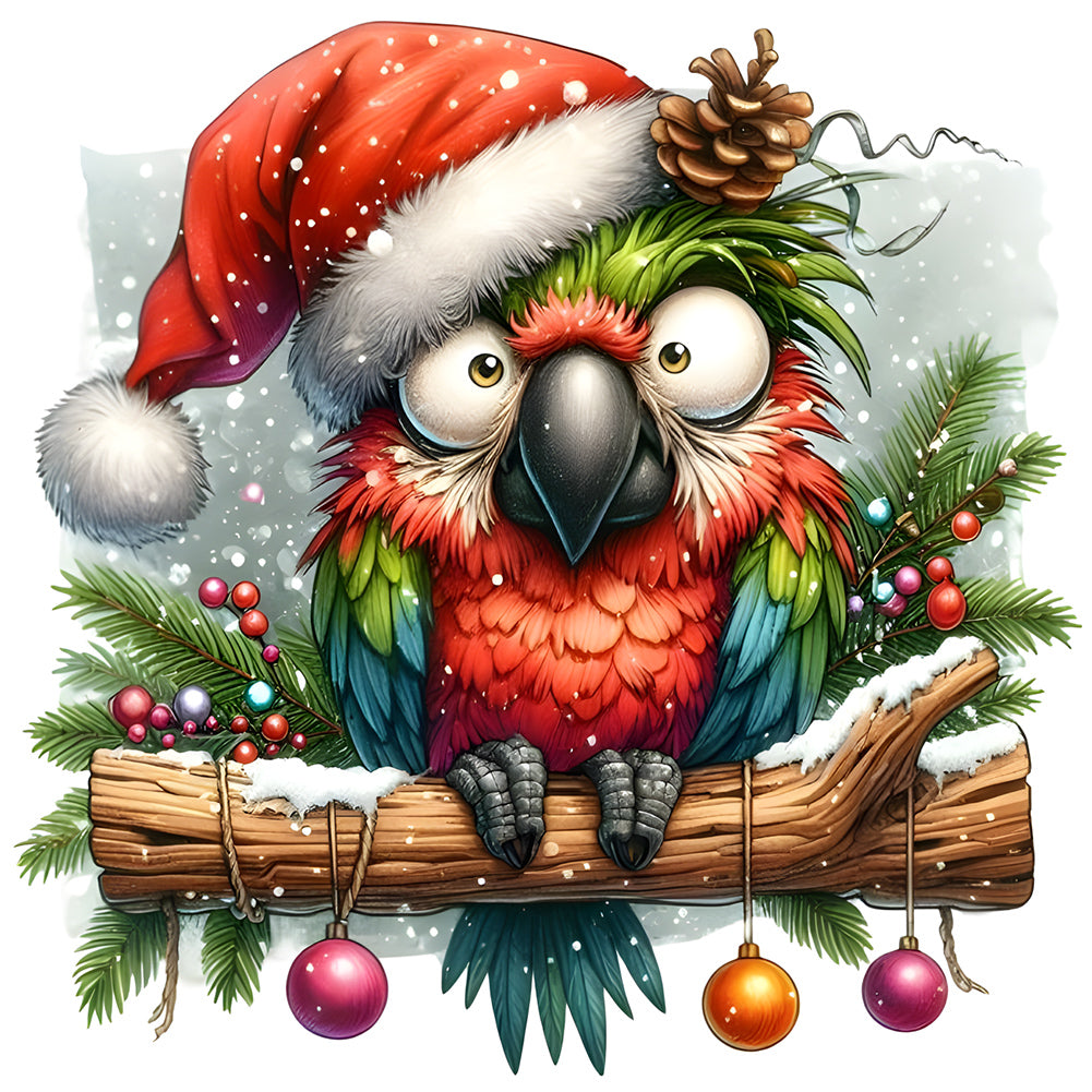 Diamond Painting - Full Round - Christmas parrot (30*30CM)