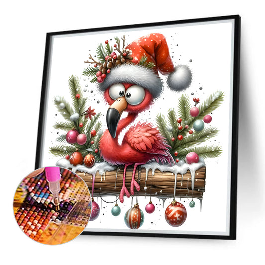 Diamond Painting - Full Round - Christmas flamingo (30*30CM)