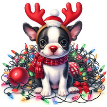 Load image into Gallery viewer, Diamond Painting - Full Round - Christmas puppy (30*30CM)
