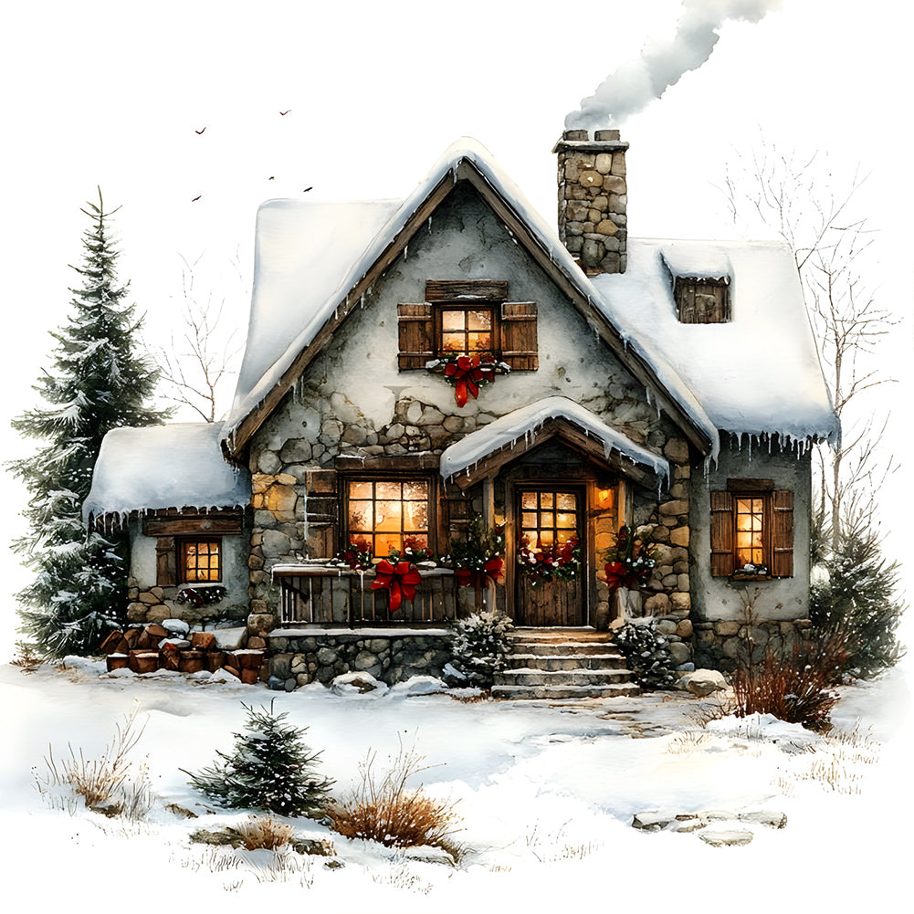 Diamond Painting - Full Round - Christmas house (30*30CM)