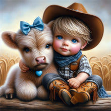 Load image into Gallery viewer, Diamond Painting - Full Round - Cow cowboy (30*30CM)
