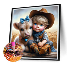 Load image into Gallery viewer, Diamond Painting - Full Round - Cow cowboy (30*30CM)
