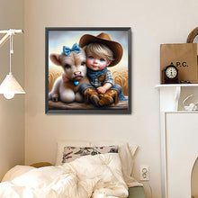 Load image into Gallery viewer, Diamond Painting - Full Round - Cow cowboy (30*30CM)
