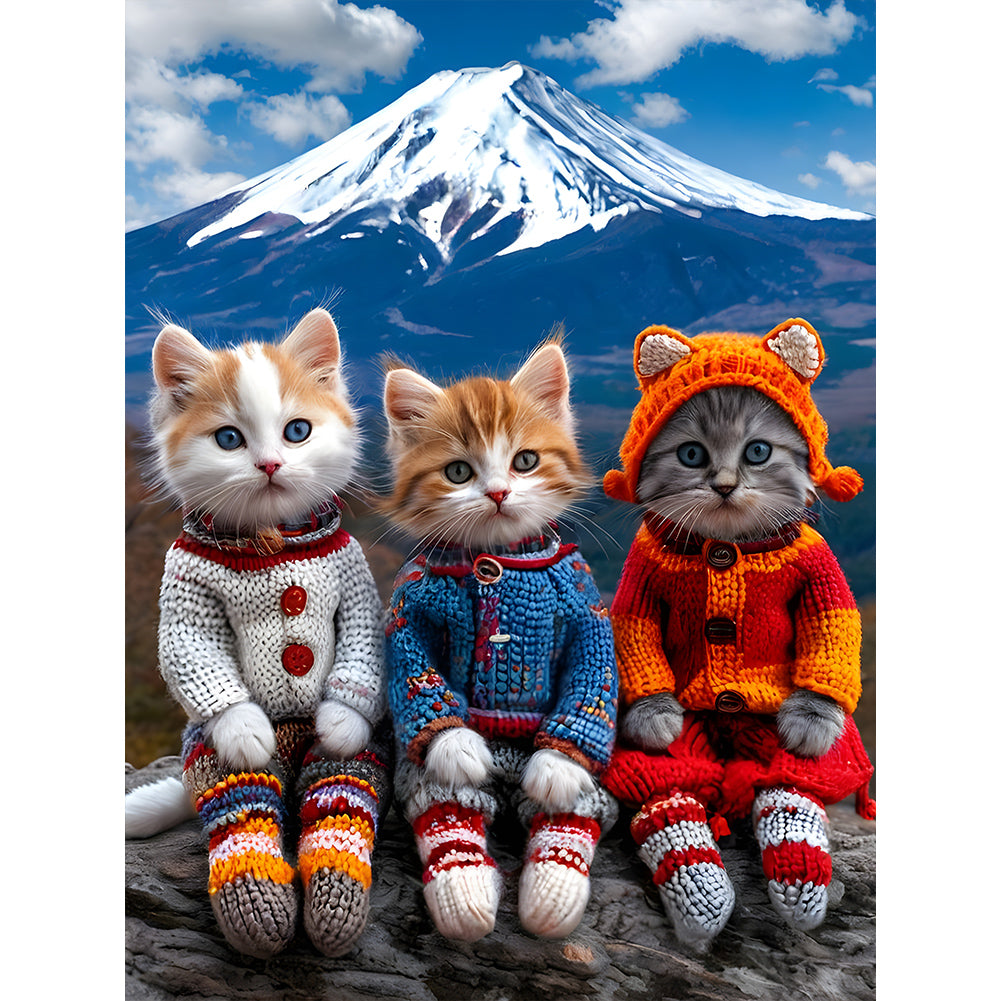 Diamond Painting - Full Round - Snow mountain cat (30*40CM)