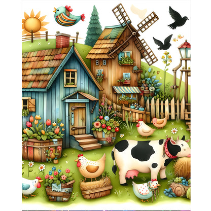 Diamond Painting - Full Round - Farm cow (40*50CM)