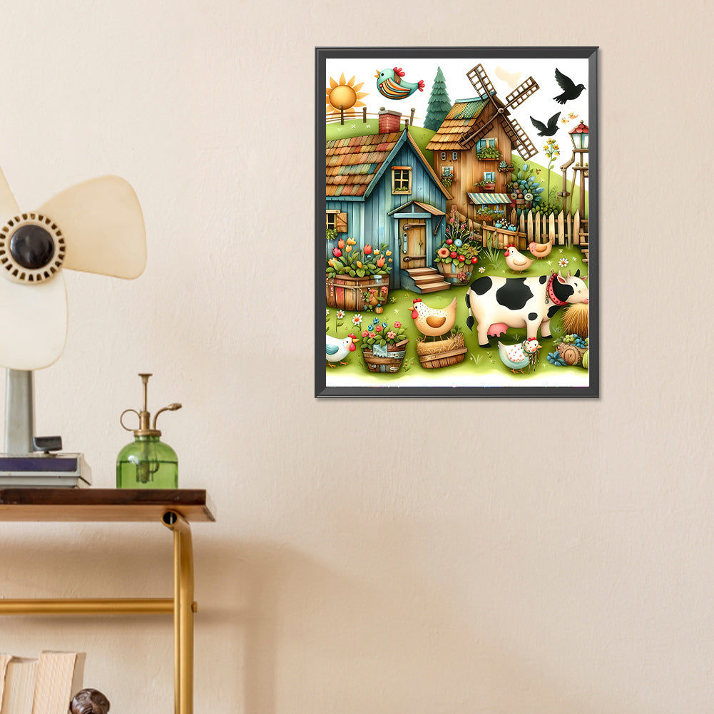 Diamond Painting - Full Round - Farm cow (40*50CM)