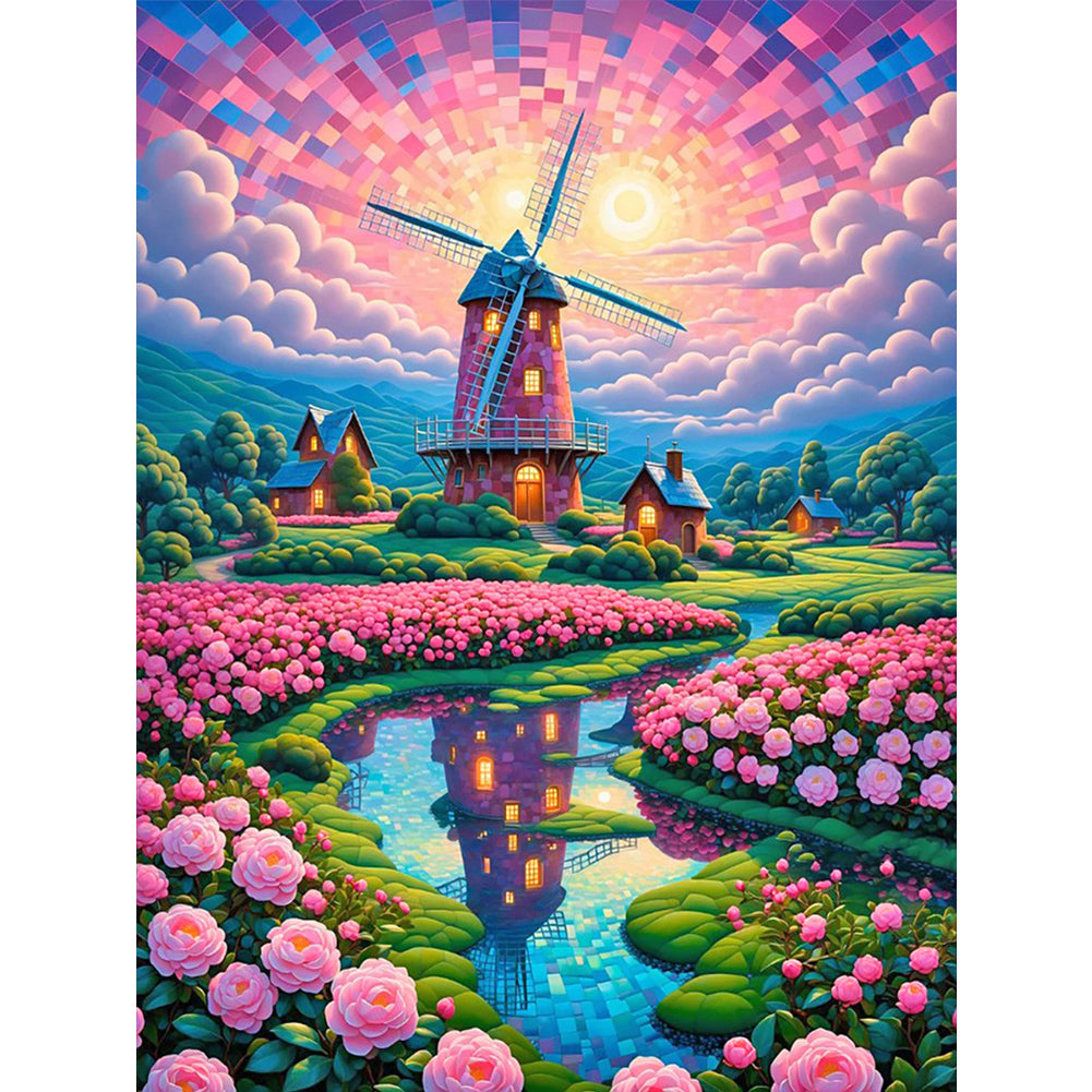 2pcs Round Diamond Painting Set - Windmill series (30*40CM)