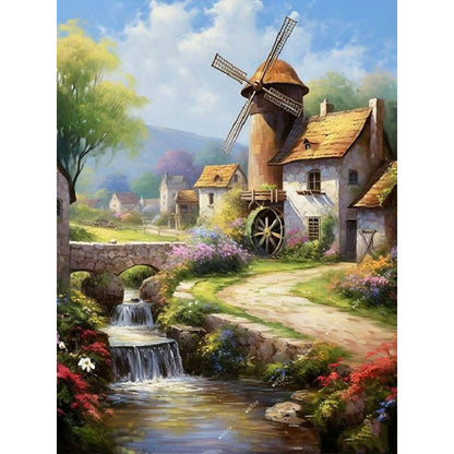 2pcs Round Diamond Painting Set - Windmill series (30*40CM)