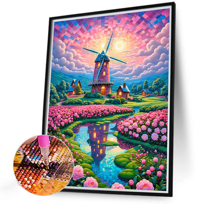 2pcs Round Diamond Painting Set - Windmill series (30*40CM)