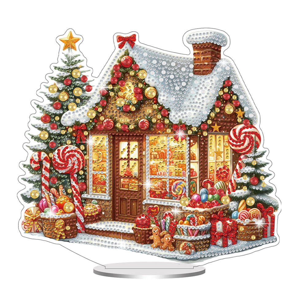 2Pcs Acrylic Special Shape Christmas Atmosphere Diamond Painting Desktop Decors