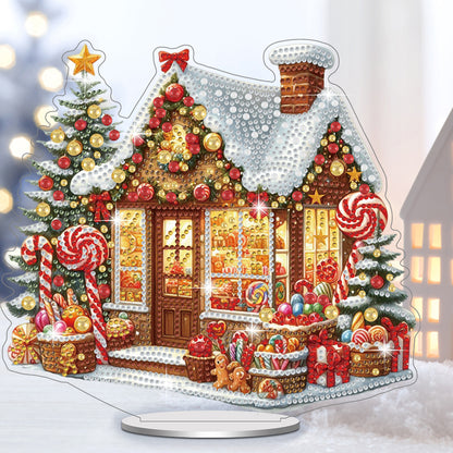 2Pcs Acrylic Special Shape Christmas Atmosphere Diamond Painting Desktop Decors