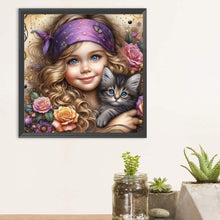 Load image into Gallery viewer, Diamond Painting - Full Round - Big Eyed Girl (30*30CM)
