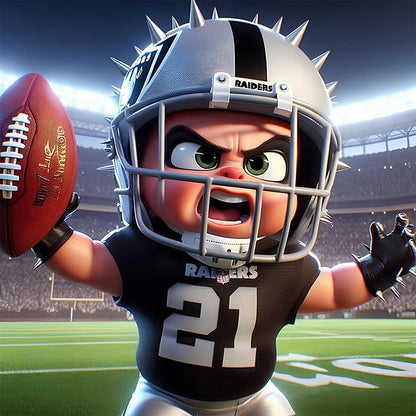 Diamond Painting - Full Round - Oakland Raiders football (45*45CM)