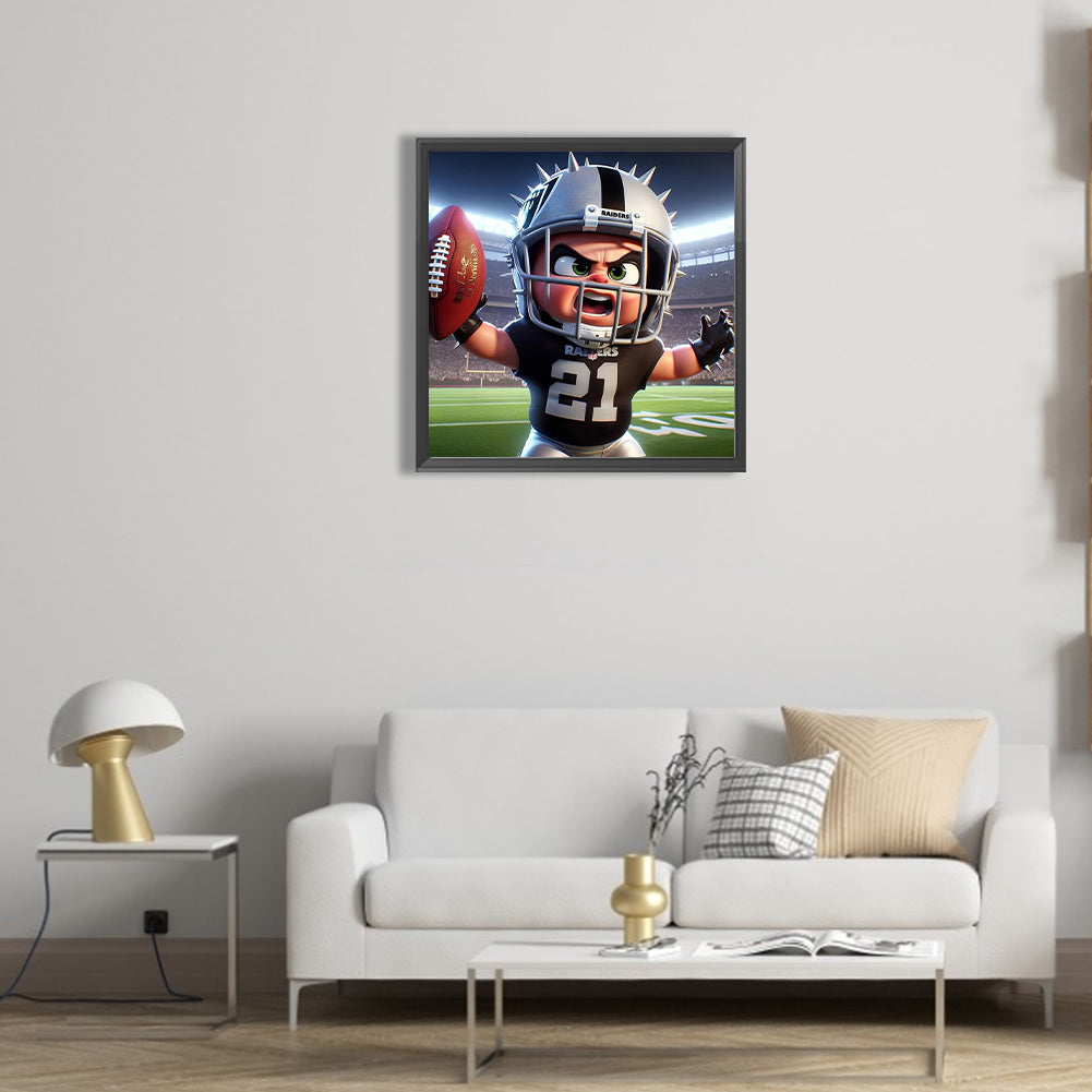 Diamond Painting - Full Round - Oakland Raiders football (45*45CM)