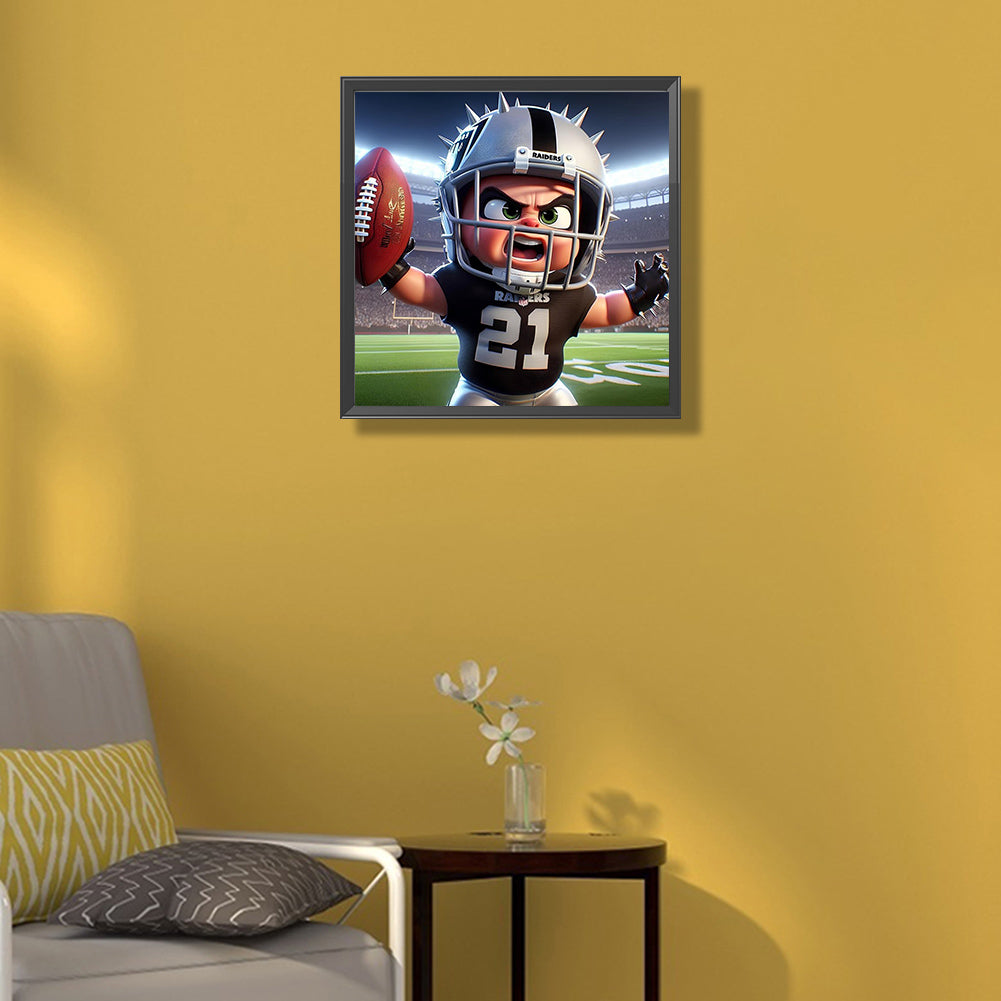 Diamond Painting - Full Round - Oakland Raiders football (45*45CM)