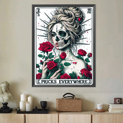 Diamond Painting - Full Round - Rose girl and skull (40*50CM)