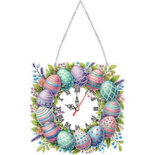 Load image into Gallery viewer, Acrylic Special Shape Easter Diamond Painting Clock Handicraft for Wall Decor
