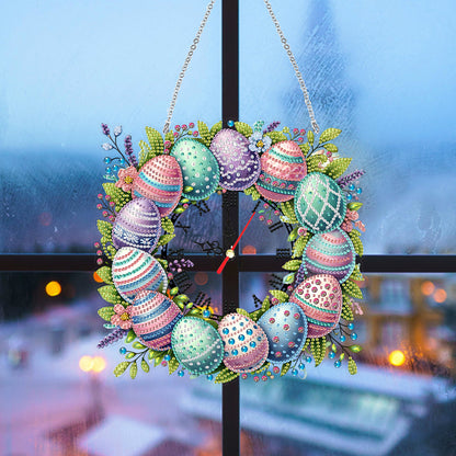 Acrylic Special Shape Easter Diamond Painting Clock Handicraft for Wall Decor