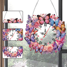 Load image into Gallery viewer, Acrylic Special Shape Butterfly Diamond Painting Clock Handicraft for Wall Decor
