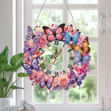 Load image into Gallery viewer, Acrylic Special Shape Butterfly Diamond Painting Clock Handicraft for Wall Decor
