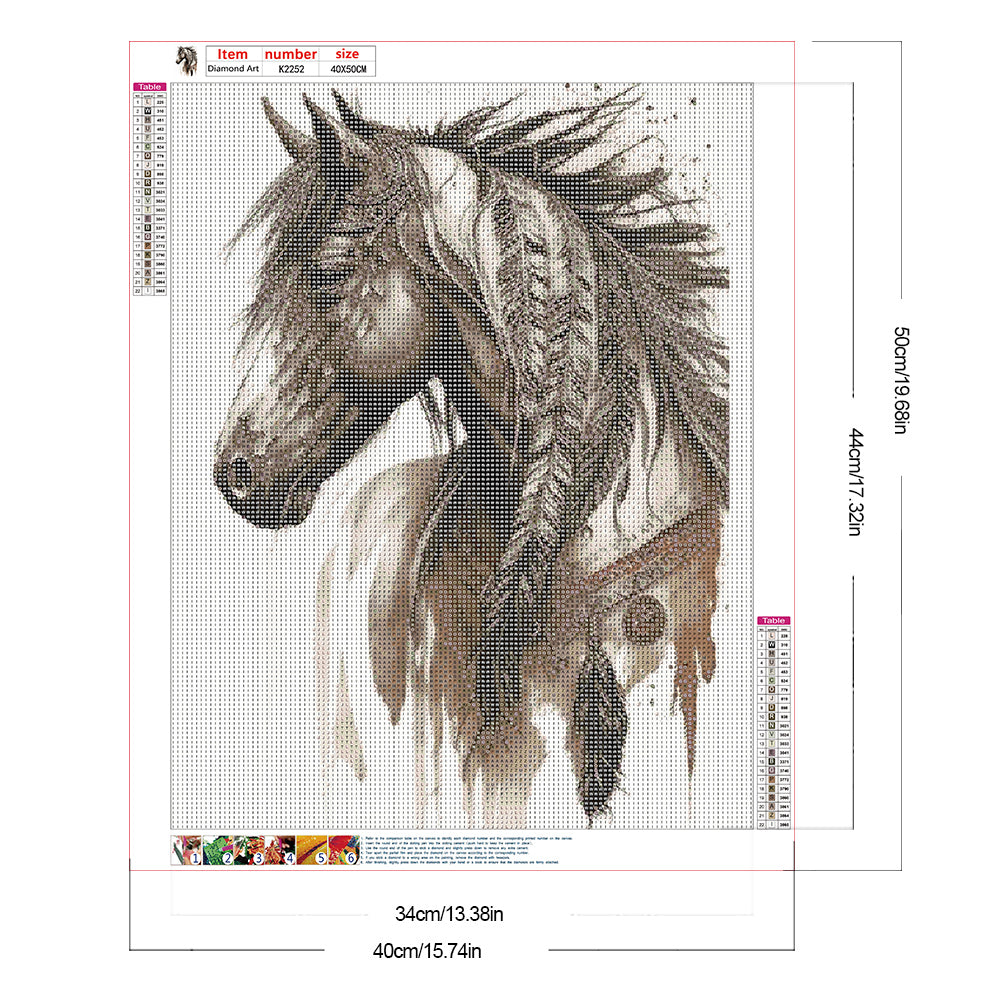 Diamond Painting - Full Round - Indian Horse (40*50CM)