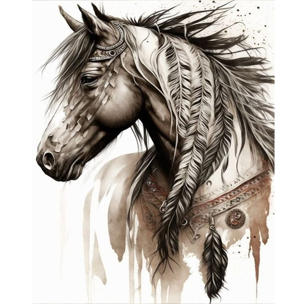 Diamond Painting - Full Round - Indian Horse (40*50CM)