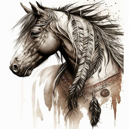 Diamond Painting - Full Round - Indian Horse (40*50CM)