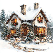 Load image into Gallery viewer, Diamond Painting - Full Round - Snowy house (30*30CM)
