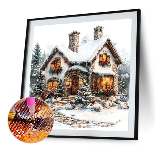 Diamond Painting - Full Round - Snowy house (30*30CM)