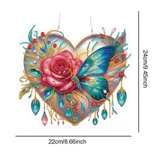 Load image into Gallery viewer, Acrylic Special Shape Rose Butterfly DIY Diamond Painting Hanging Pendants
