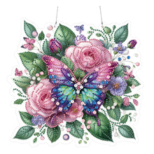 Load image into Gallery viewer, Acrylic Special Shape Butterfly Flowers DIY Diamond Painting Hanging Pendants
