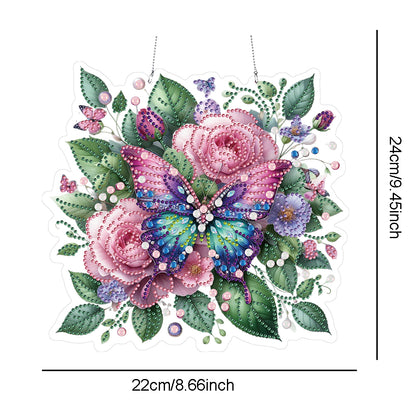Acrylic Special Shape Butterfly Flowers DIY Diamond Painting Hanging Pendants