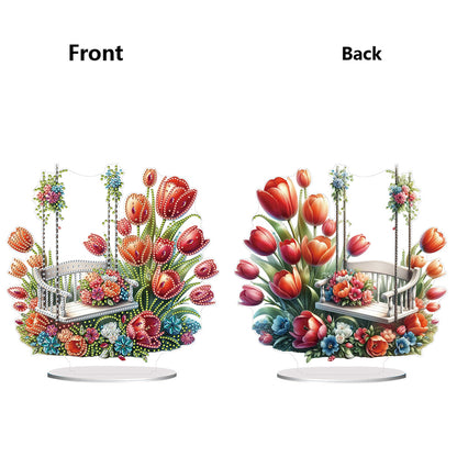 Acrylic Special Shape Flower Candle Desktop Diamond Art Kits Bedroom Table Decor