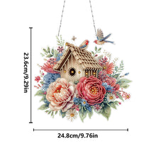 Load image into Gallery viewer, Acrylic Special Shape Flowers Birdhouse 5D DIY Diamond Painting Hanging Pendant
