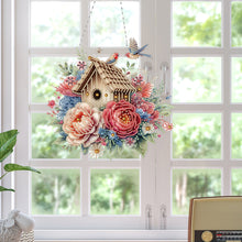 Load image into Gallery viewer, Acrylic Special Shape Flowers Birdhouse 5D DIY Diamond Painting Hanging Pendant
