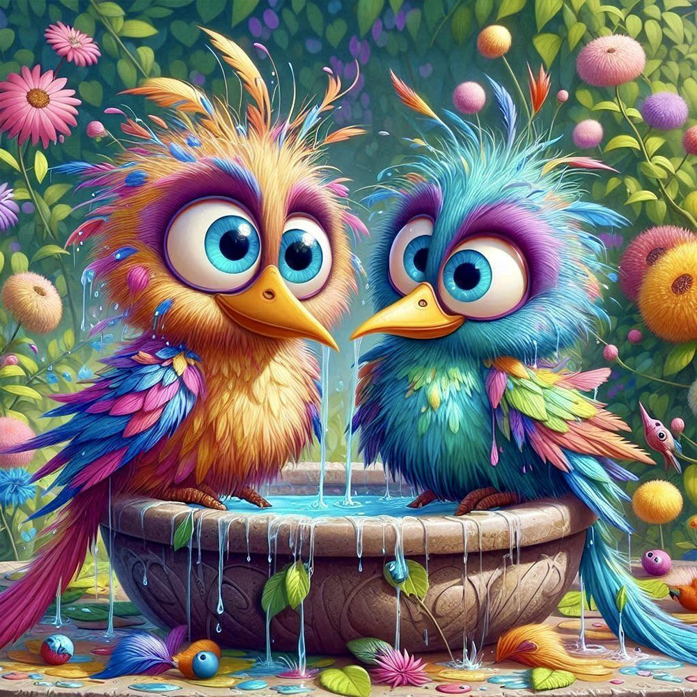 Diamond Painting - Full Round - Big-eyed bird (40*40CM)