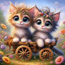 Load image into Gallery viewer, Diamond Painting - Full Round - Big-eyed double cats (40*40CM)
