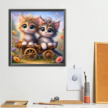 Load image into Gallery viewer, Diamond Painting - Full Round - Big-eyed double cats (40*40CM)
