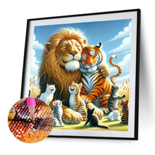 Load image into Gallery viewer, Diamond Painting - Full Round - Lion tiger cat (40*40CM)
